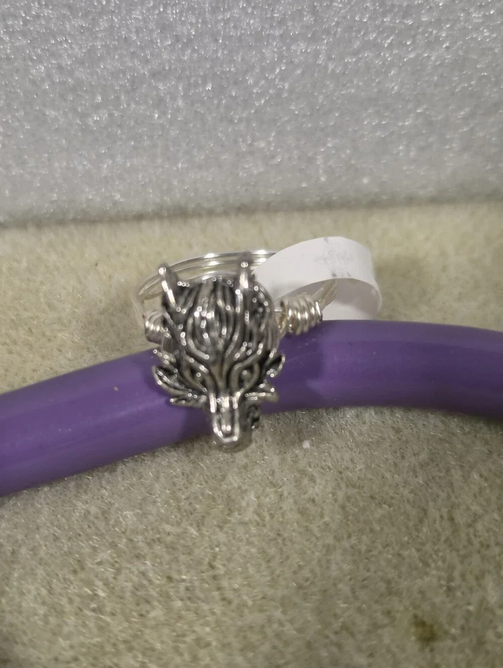 Men's Silver Fox Head Wire-Wrap Ring - Unbranded